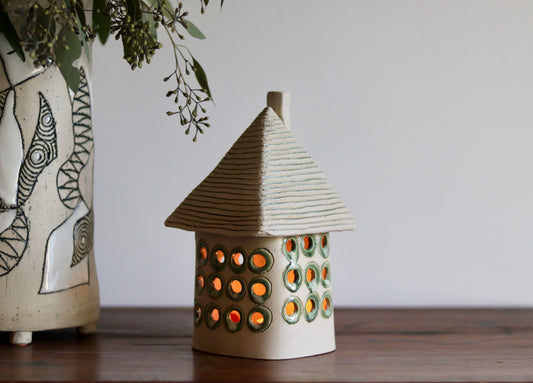 Lantern House - White with green windows