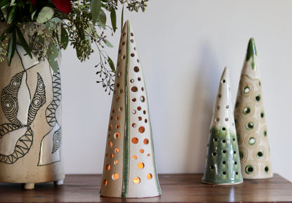 Lantern Tree - White with green accents