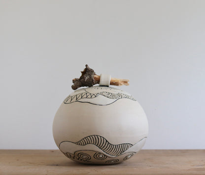Urn - Simple Abstract w Stick Lid