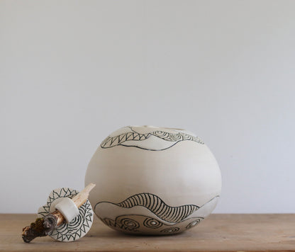 Urn - Simple Abstract w Stick Lid