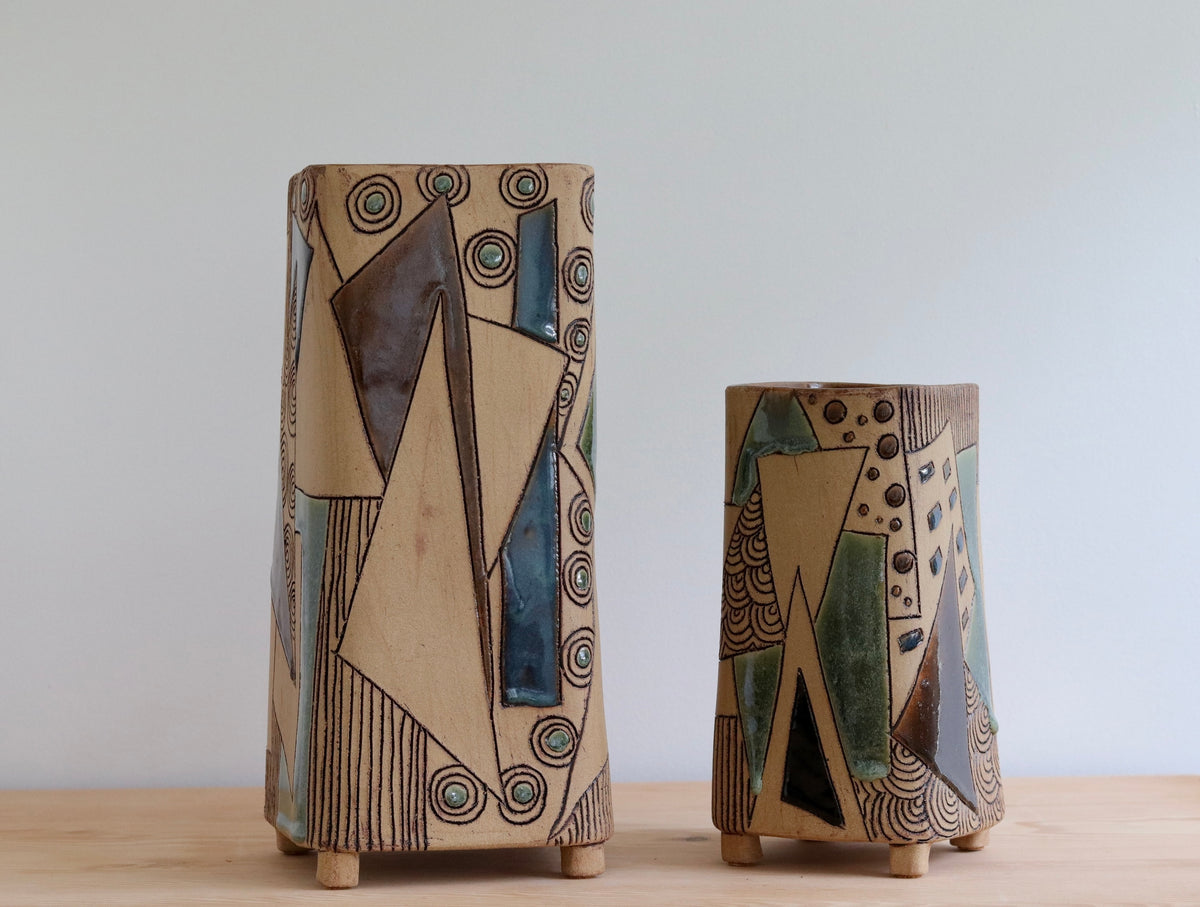 Vase - Abstract - Tan - Large