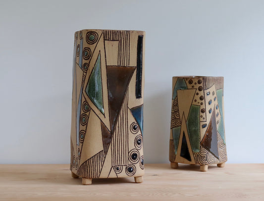 Vase - Abstract - Tan - Large