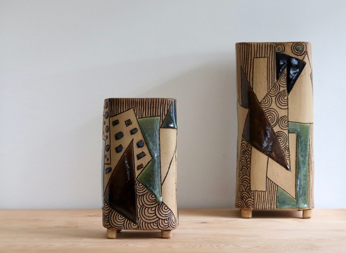 Vase - Abstract - Tan - Small