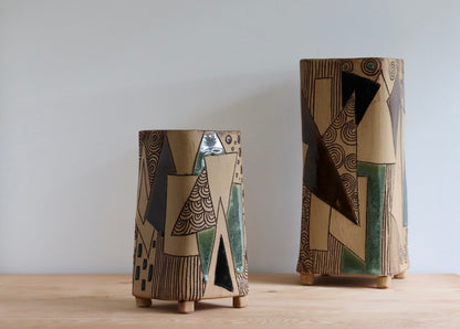 Vase - Abstract - Tan - Small