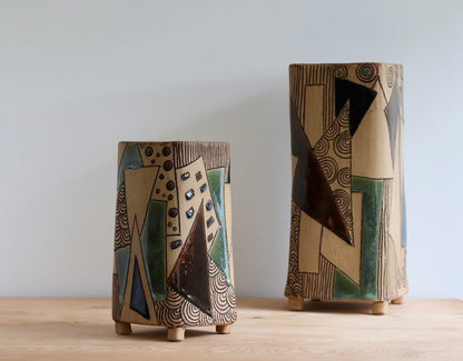 Vase - Abstract - Tan - Small