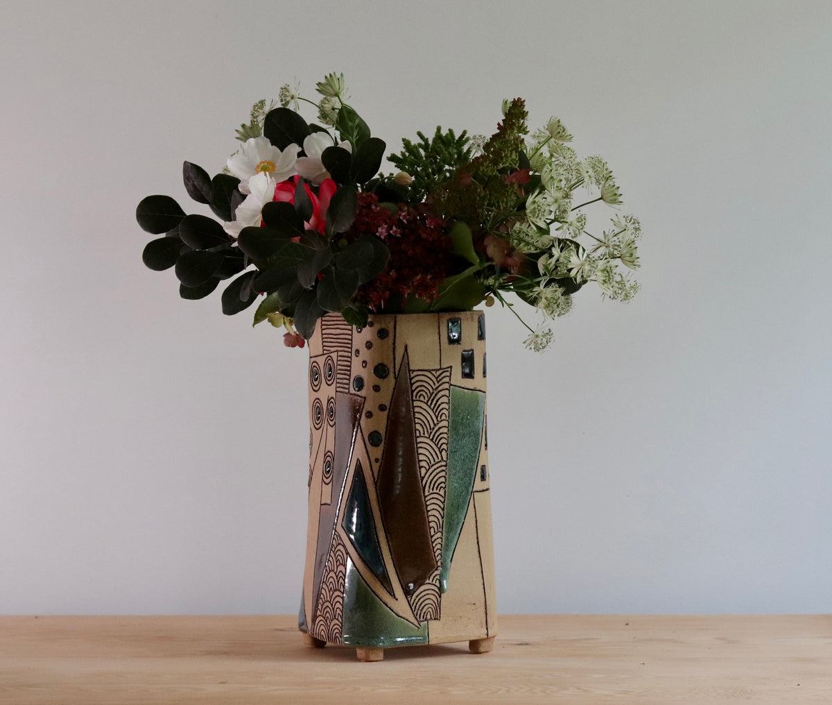 Vase - Abstract - Tan - Medium