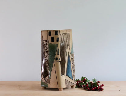 Vase - Abstract - Tan - Medium