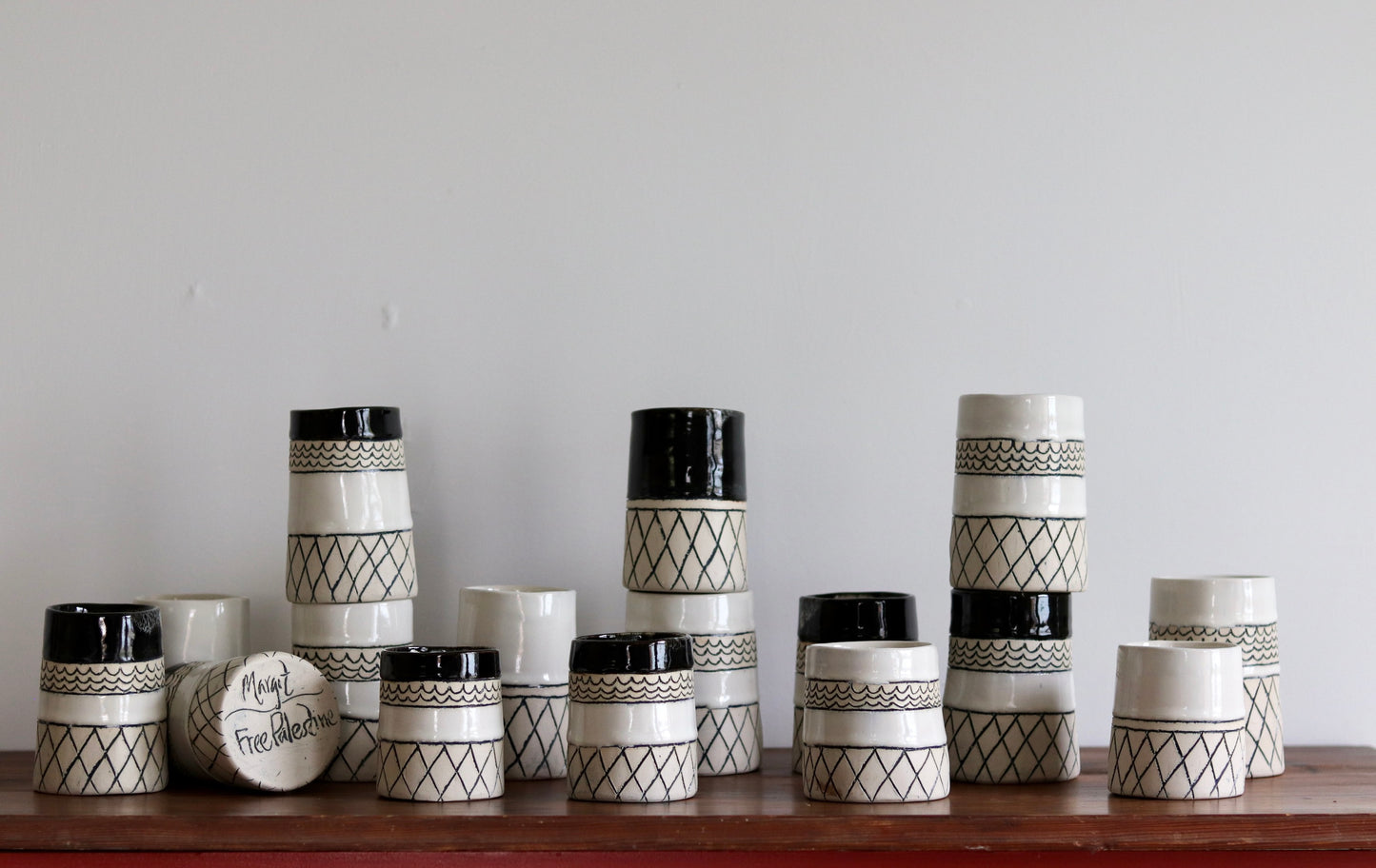 Tumbler - Keffiyeh - White w Black Rim