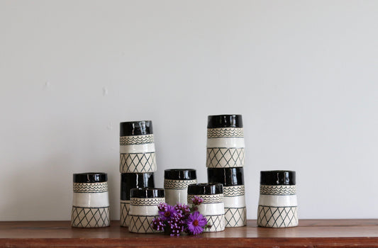 Tumbler - Keffiyeh - White w Black Rim