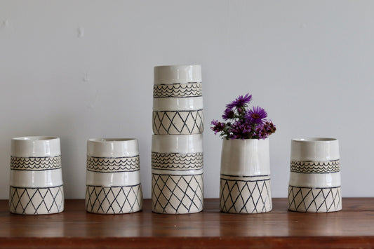 Tumbler - Keffiyeh - White w White Rim