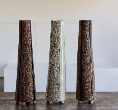 Vase - Tan Scale Design