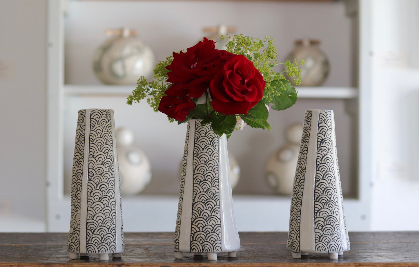 Vase - White Scale Design